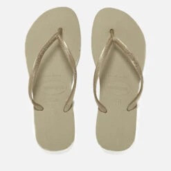 Havaianass Girls' Slim Flip Flops - Sand Grey/Light Golden