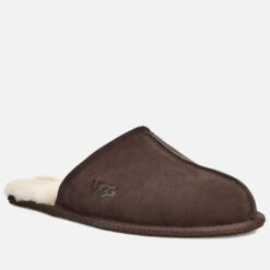 UGG Men's Scuff Suede Sheepskin Slippers - Espresso -Vans Shoes Shop 10713300 1194978540214844