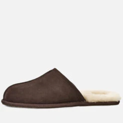 UGG Men's Scuff Suede Sheepskin Slippers - Espresso -Vans Shoes Shop 10713300 2064978540339371