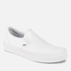 Vans Classic Slip-On Canvas Trainers - True White 8 Vans Classic Slip-On Canvas Trainers - True White -Vans Shoes Shop 10960397 1334492337959653