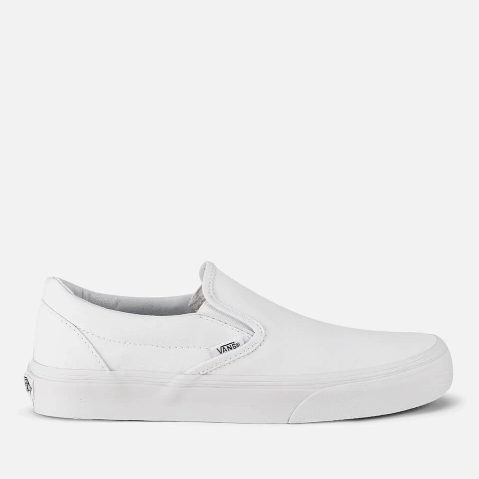 Vans Classic Slip-On Canvas Trainers - True White 1 Vans Classic Slip-On Canvas Trainers - True White
