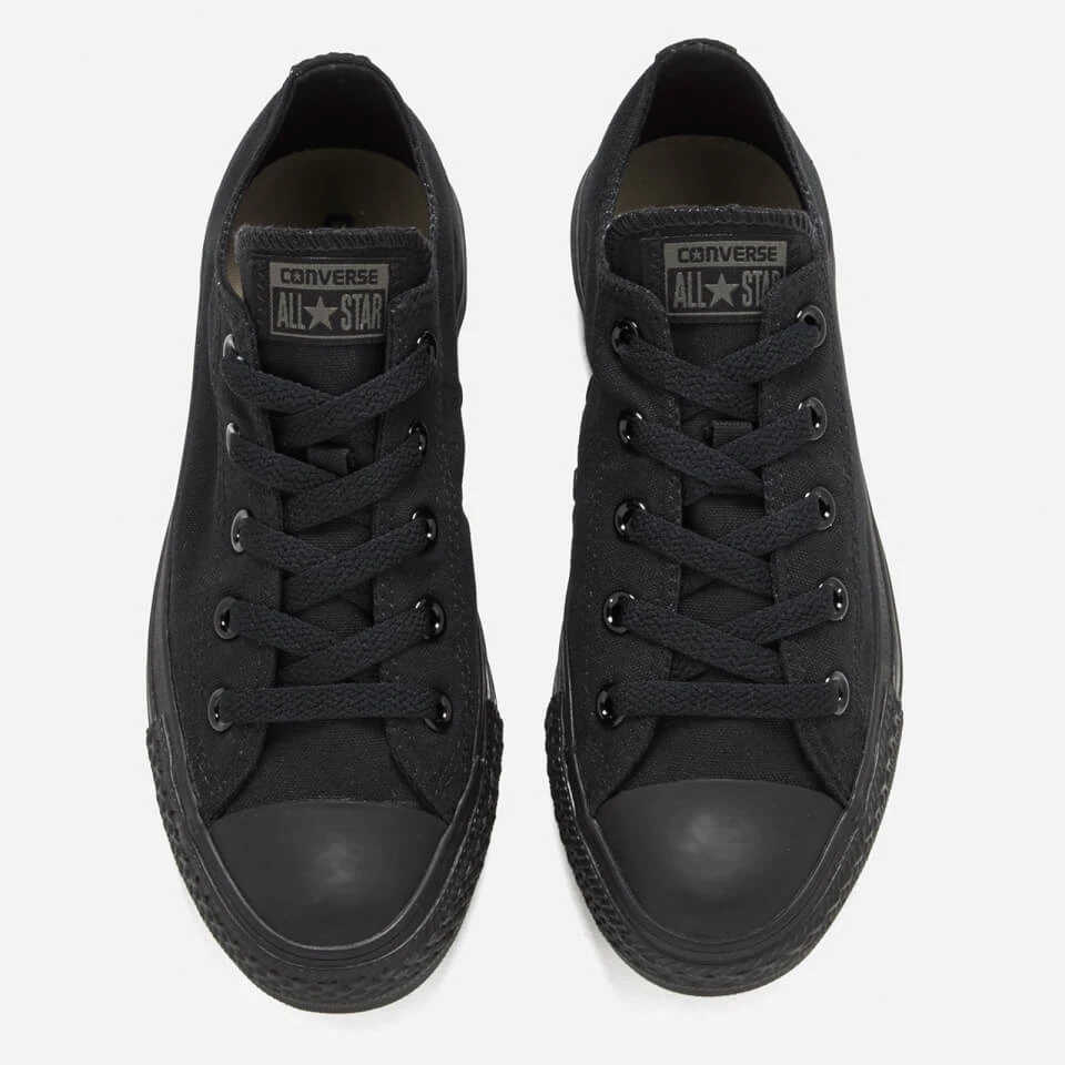 Converse Chuck Taylor All Star Ox Canvas Trainers - Black Monochrome 2 Converse Chuck Taylor All Star Ox Canvas Trainers - Black Monochrome - Image 2