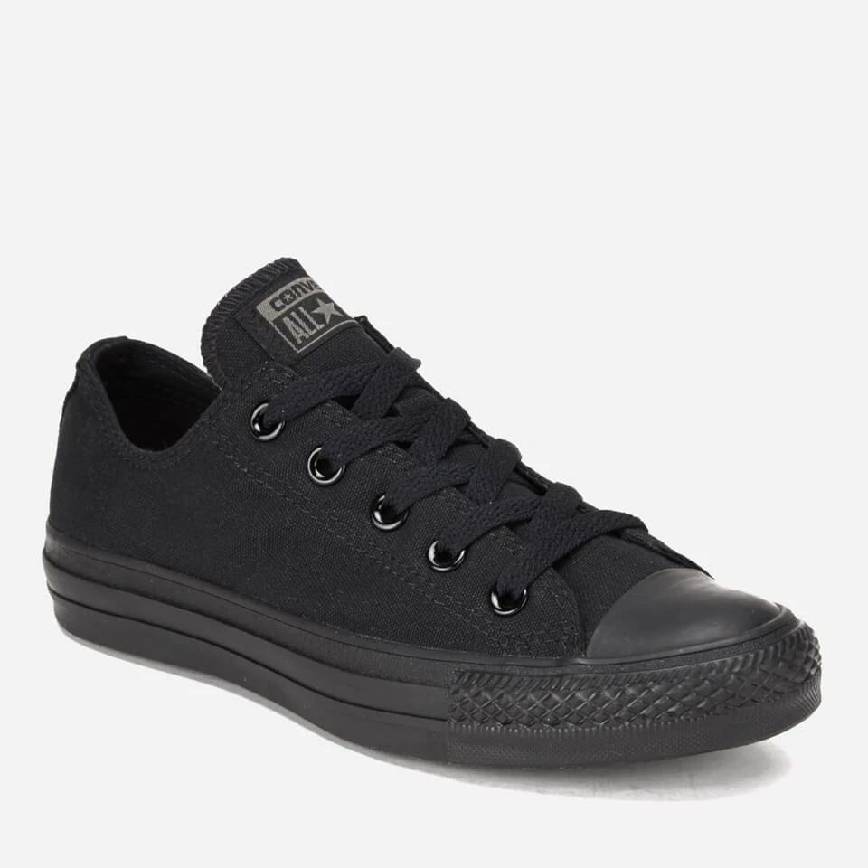 Converse Chuck Taylor All Star Ox Canvas Trainers - Black Monochrome 4 Converse Chuck Taylor All Star Ox Canvas Trainers - Black Monochrome - Image 4