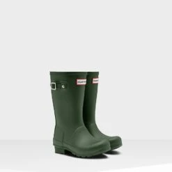 Hunter Original Big Kids' Wellington Boots - Hunter Green -Vans Shoes Shop 11260901 1774768127449440