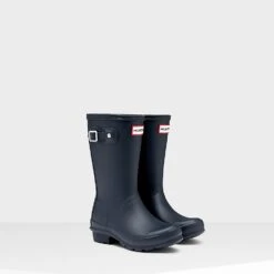 Hunter Original Big Kids' Wellington Boots - Navy -Vans Shoes Shop 11260934 1524768127975079