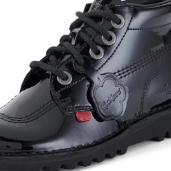 Kickers Youth Kick Hi Patent Leather Boots - Black -Vans Shoes Shop 11311325 5694877247623877