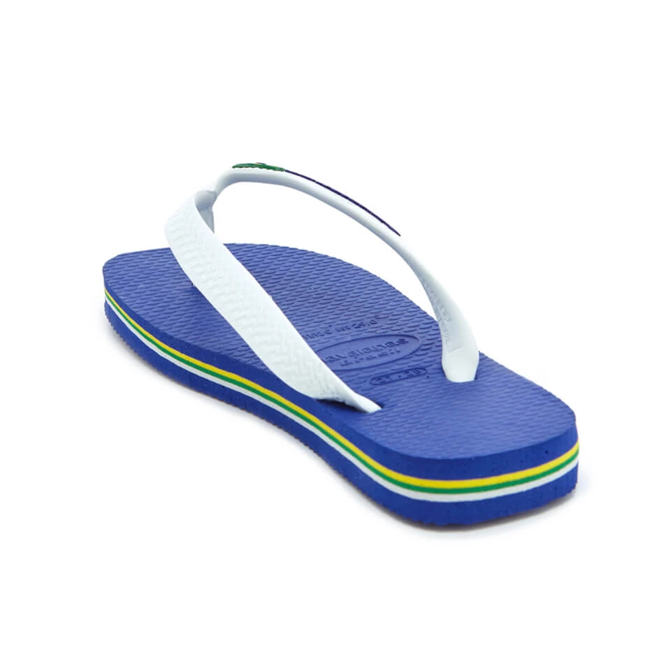 Havaianas Kids' Brasil Logo Flip Flops - Marine Blue 6 Havaianas Kids' Brasil Logo Flip Flops - Marine Blue - Image 6