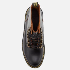 Dr. Martens Women's Leona Leather Lace Up Heeled Boots - Black -Vans Shoes Shop 11447028 2994520901237183