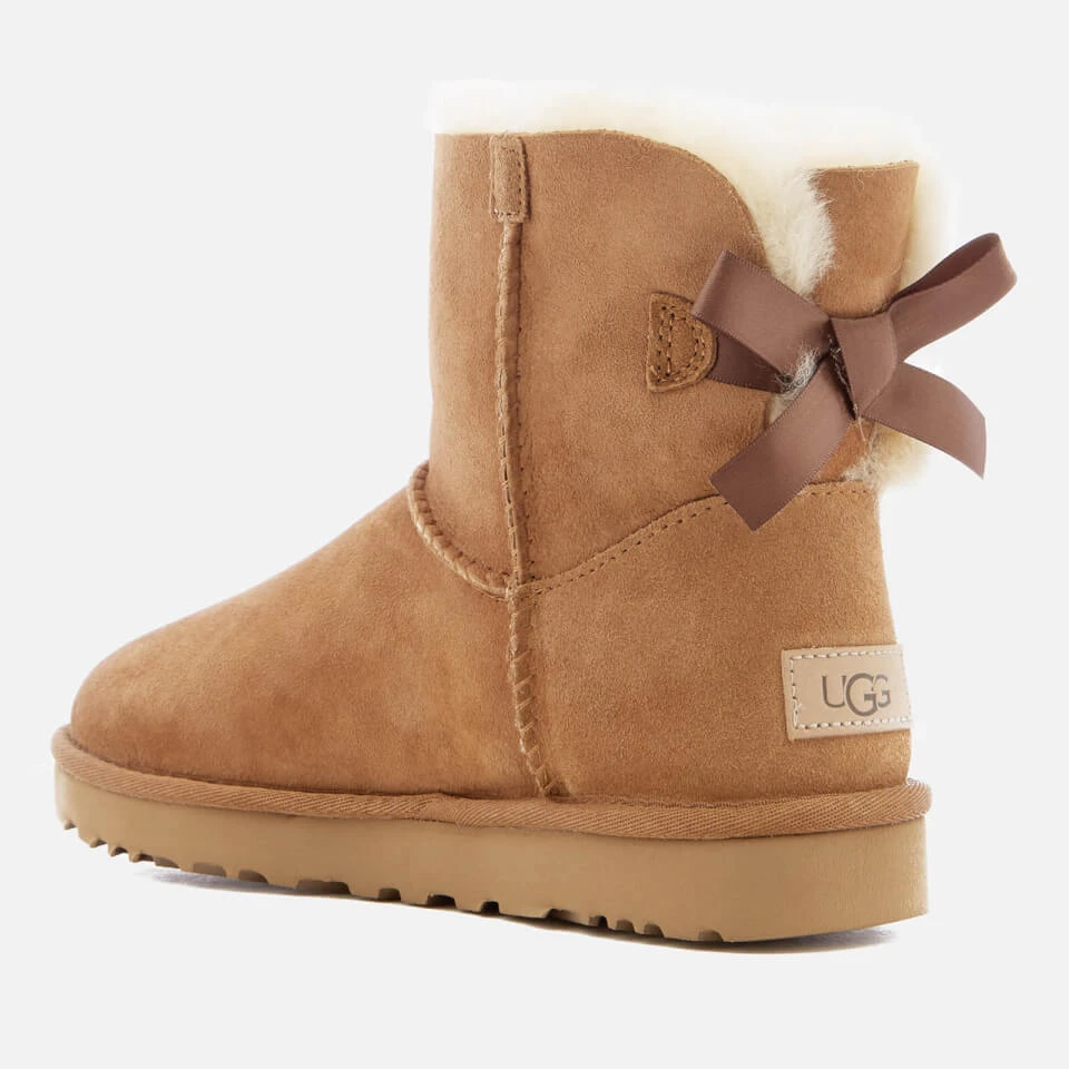 UGG Women's Mini Bailey Bow II Sheepskin Boots - Chestnut 4 UGG Women's Mini Bailey Bow II Sheepskin Boots - Chestnut - Image 4