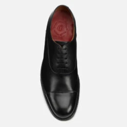 Grenson Men's Bert Leather Toe Cap Oxford Shoes - Black -Vans Shoes Shop 11719916 2124601736037086