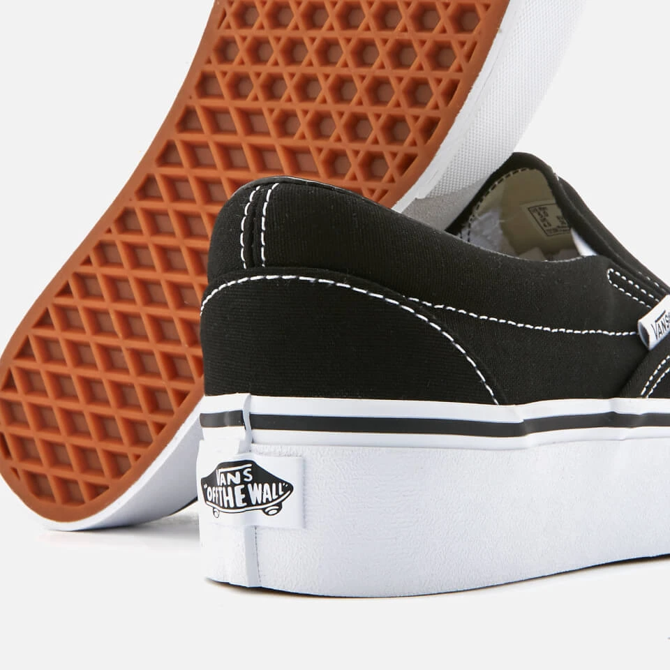 Vans Women's Classic Platform Slip-On Trainers - Black 4 Vans Women's Classic Platform Slip-On Trainers - Black - Image 4