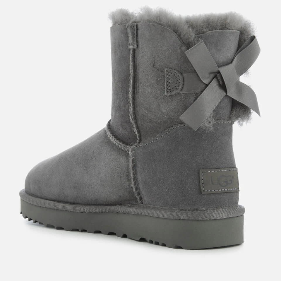 UGG Women's Mini Bailey Bow II Sheepskin Boots - Grey 2 UGG Women's Mini Bailey Bow II Sheepskin Boots - Grey - Image 2