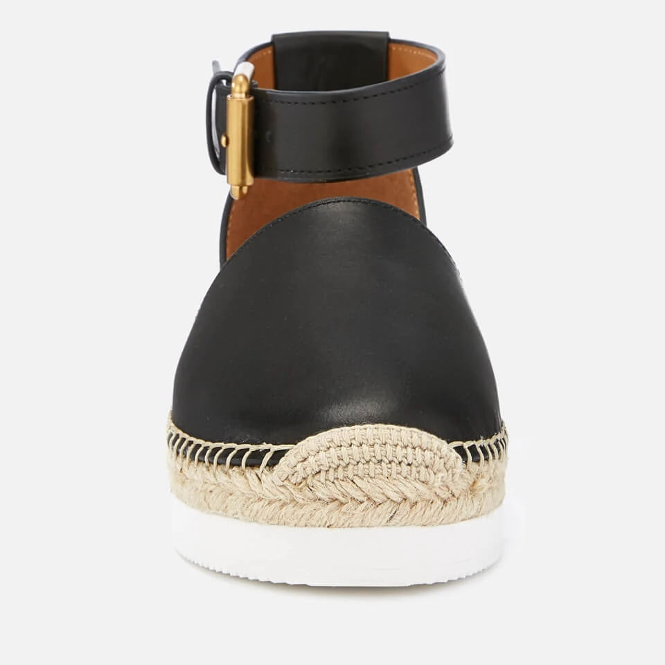 See By Chloé Women's Glyn Leather Espadrille Flat Sandals - Black 2 See By Chloé Women's Glyn Leather Espadrille Flat Sandals - Black - Image 2