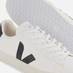 Veja Men's Campo Chrome Free Leather Trainers - Extra White/Black -Vans Shoes Shop 12093033 1264722987303630