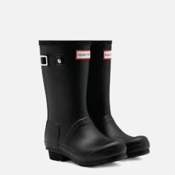 Hunter Original Big Kids' Wellington Boots - Black -Vans Shoes Shop 12194232 1124840443881577