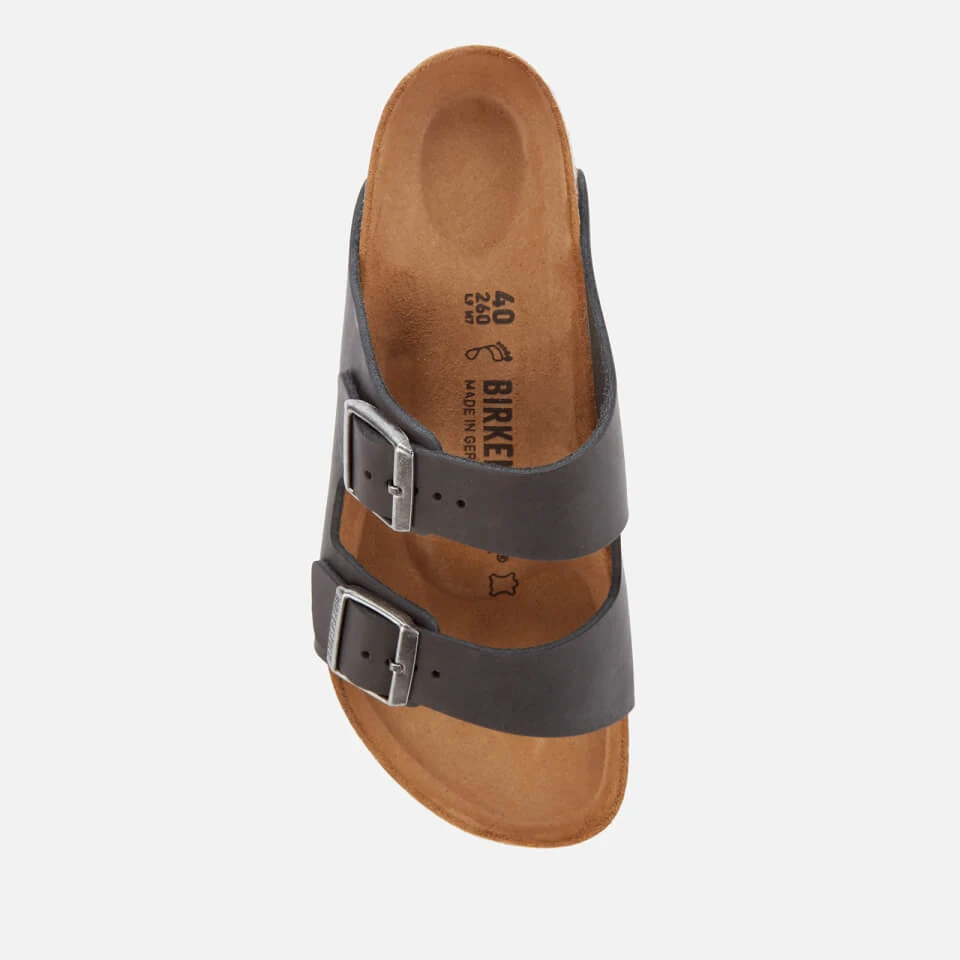 Birkenstock Men's Arizona Oiled Leather Double Strap Sandals - Black 3 Birkenstock Men's Arizona Oiled Leather Double Strap Sandals - Black - Image 3