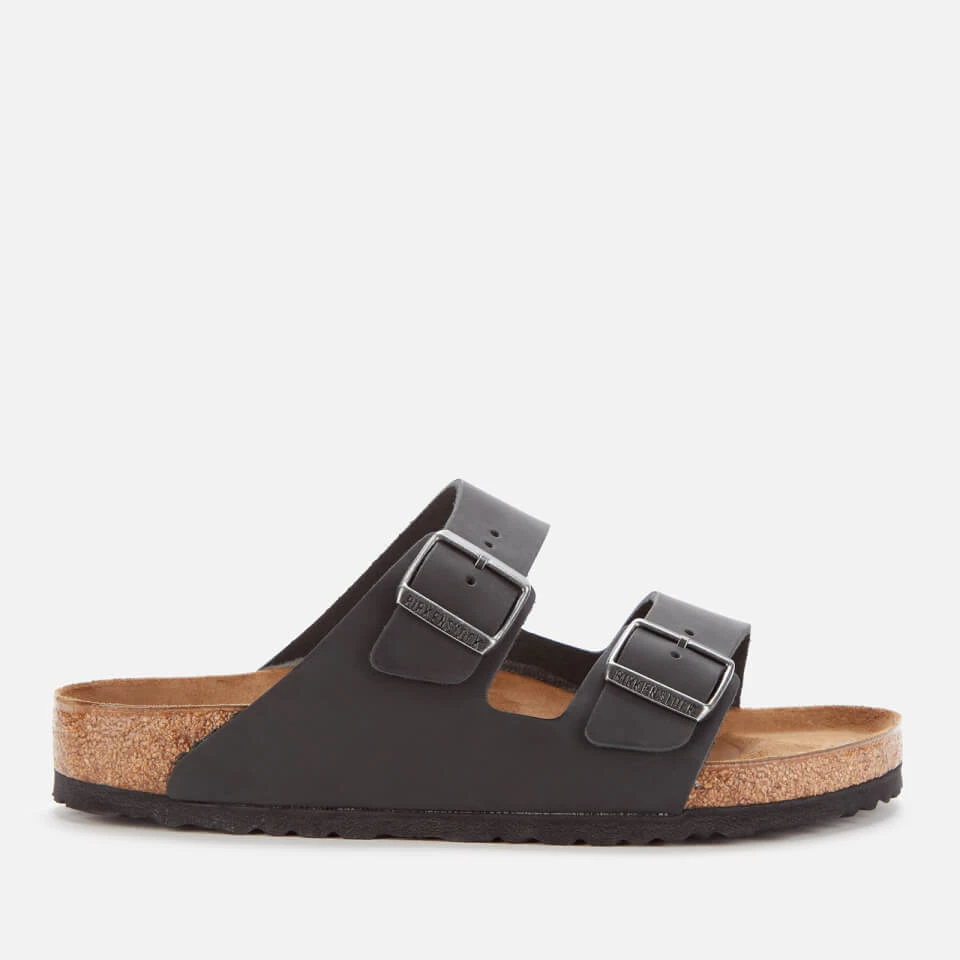Birkenstock Men's Arizona Oiled Leather Double Strap Sandals - Black 1 Birkenstock Men's Arizona Oiled Leather Double Strap Sandals - Black