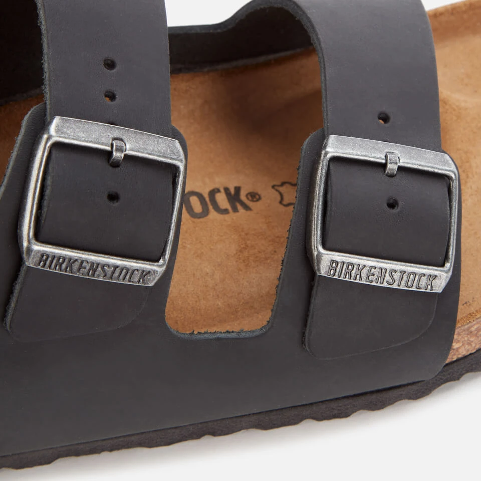 Birkenstock Men's Arizona Oiled Leather Double Strap Sandals - Black 4 Birkenstock Men's Arizona Oiled Leather Double Strap Sandals - Black - Image 4