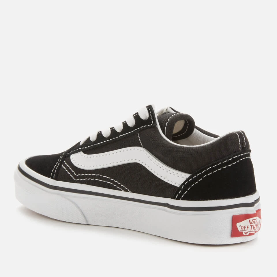 Vans Kids' Old Skool Trainers - Black/True White 2 Vans Kids' Old Skool Trainers - Black/True White - Image 2