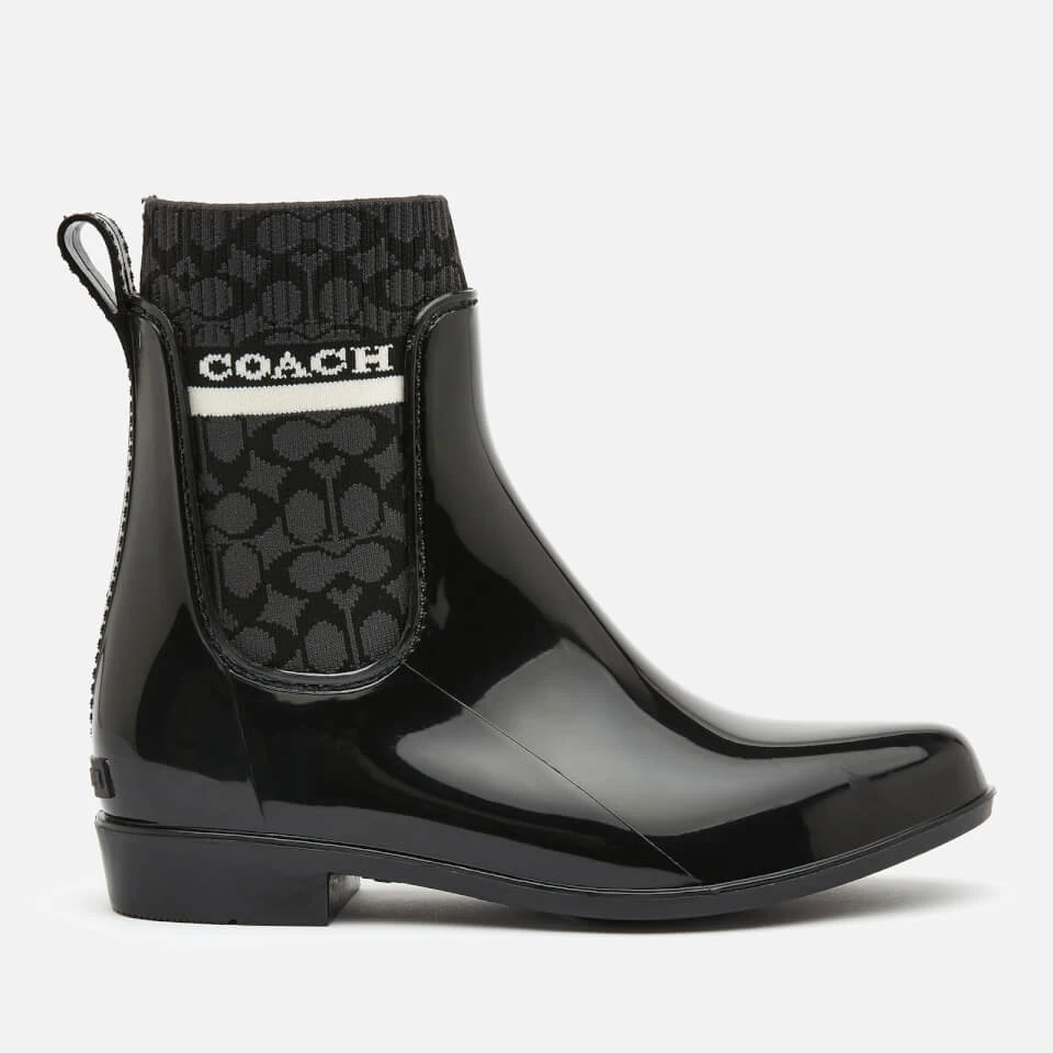 Coach Women's Rivington Signature Knit Rain Boots - Black 1 Coach Women's Rivington Signature Knit Rain Boots - Black