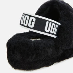 UGG Women's Fluff Yeah Slippers - Black -Vans Shoes Shop 12608419 1314801318875783