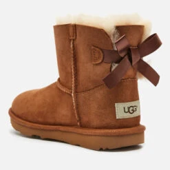 UGG Kids' Mini Bailey Bow Sheepskin Boots - Chestnut -Vans Shoes Shop 12614166 1844804157201091