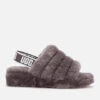 UGG Women's Fluff Yeah Slide Sheepskin Slippers - Charcoal