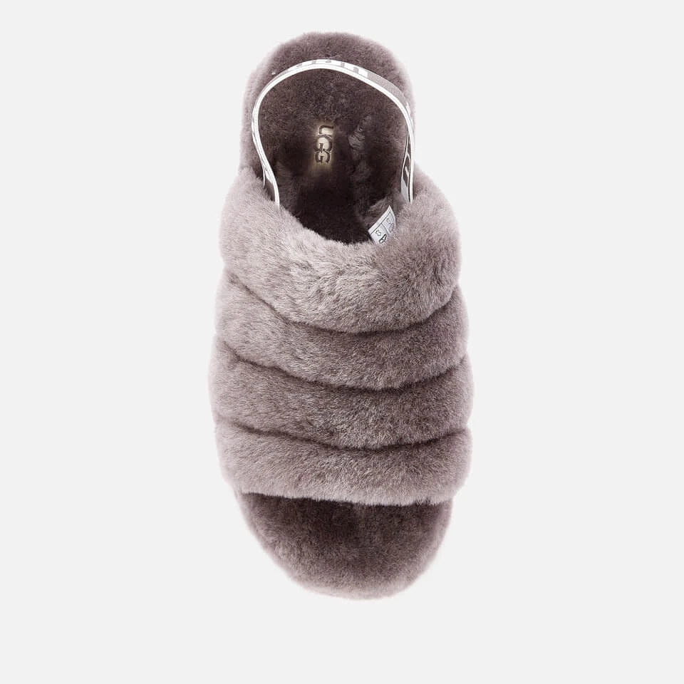 UGG Women's Fluff Yeah Slide Sheepskin Slippers - Charcoal 3 UGG Women's Fluff Yeah Slide Sheepskin Slippers - Charcoal - Image 3