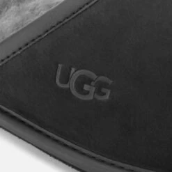 UGG Men's Scuff Leather Skeepskin Slippers - Black -Vans Shoes Shop 12615504 9084809558782421