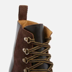 Grenson Women's Nanette Leather Hiking Style Boots - Dark Brown -Vans Shoes Shop 12742913 1984999875332136