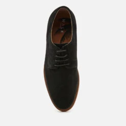 Walk London Men's Danny Suede Derby Shoes - Black -Vans Shoes Shop 12744112 1784848523547823