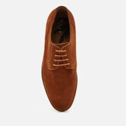 Walk London Men's Danny Suede Derby Shoes - Tan -Vans Shoes Shop 12744118 5054848523627407
