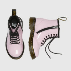 Dr. Martens Toddlers' 1460 Patent Lamper Lace Up Boots - Pale Pink -Vans Shoes Shop 12764881 5714840412860347