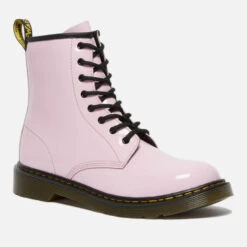 Dr. Martens Kids' 1460 Patent Lamper Lace Up Boots - Pale Pink -Vans Shoes Shop 12764886 1495025218033895