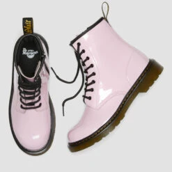 Dr. Martens Kids' 1460 Patent Lamper Lace Up Boots - Pale Pink -Vans Shoes Shop 12764886 4404937079548145
