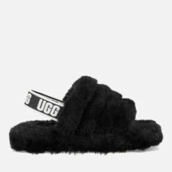 UGG Kids' Fluff Yeah Slide Slippers - Black