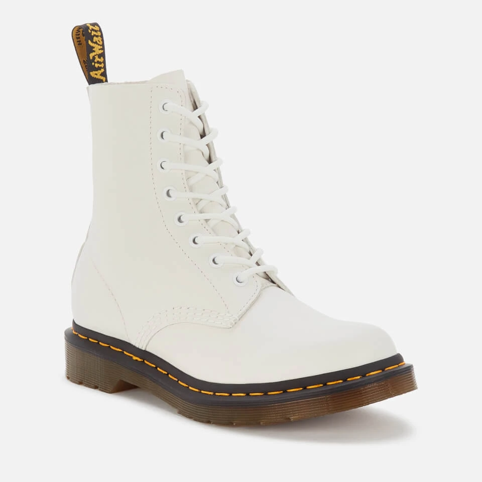 Dr. Martens Women's 1460 Pascal Virginia Leather 8-Eye Boots - Optical White 2 Dr. Martens Women's 1460 Pascal Virginia Leather 8-Eye Boots - Optical White - Image 2