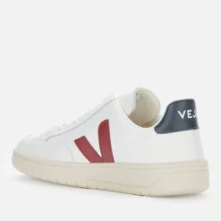 Veja Men's V-12 Leather Trainers - Extra White/Marsala/Nautico -Vans Shoes Shop 12786911 2474850325669444