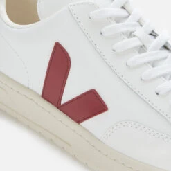 Veja Men's V-12 Leather Trainers - Extra White/Marsala/Nautico -Vans Shoes Shop 12786911 2914850325831180
