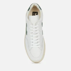 Veja Men's V12 Leather Trainers - Extra White/Cyprus -Vans Shoes Shop 12786917 1164850326027608