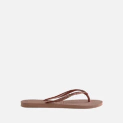 Havaianas Girls' Slim Glitter Flip Flops - Crocus Rose -Vans Shoes Shop 12850268 1695047565063445