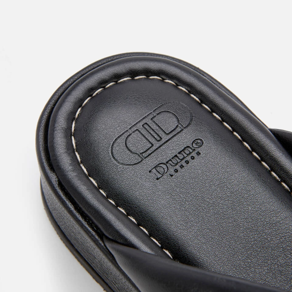 Dune Women's Longisland Leather Toe Post Sandals - Black 4 Dune Women's Longisland Leather Toe Post Sandals - Black - Image 4