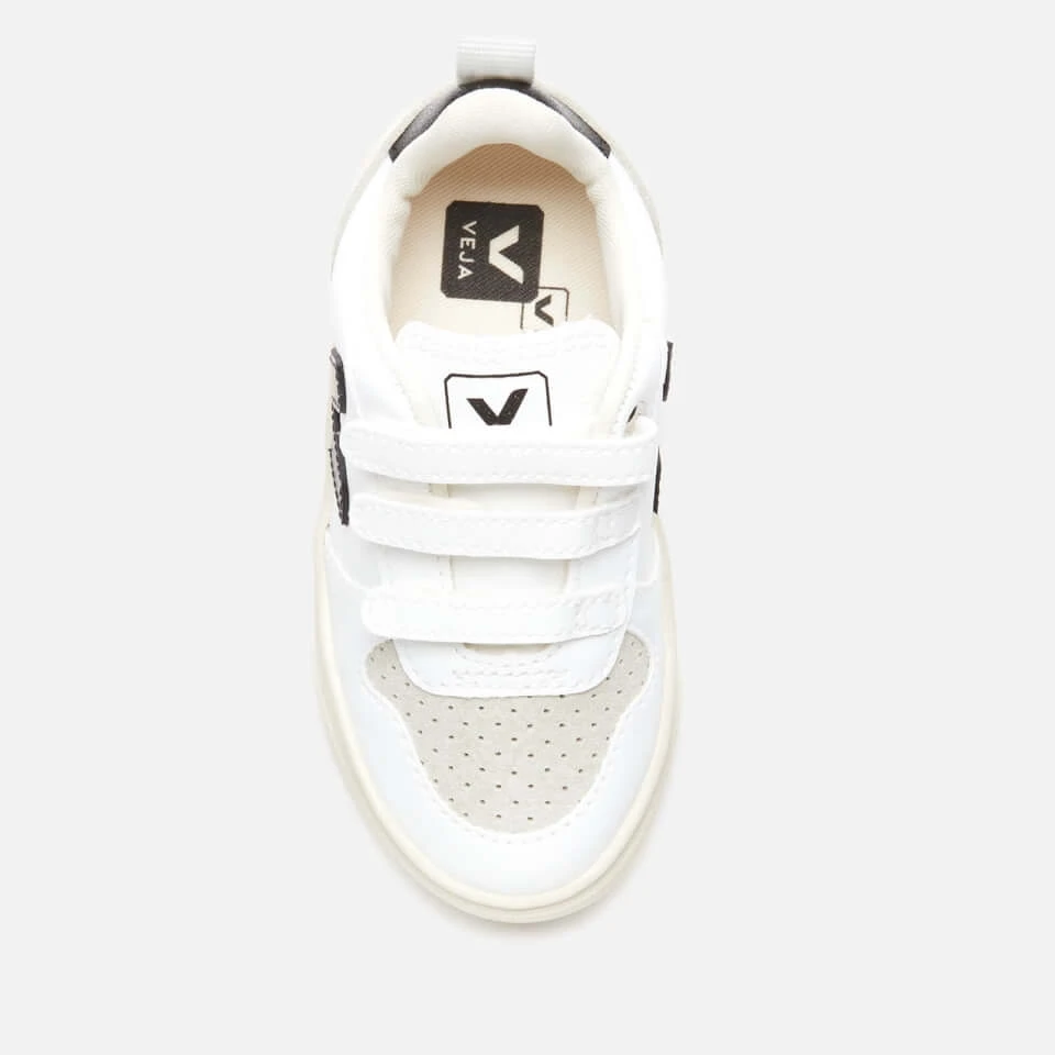 Veja Kids' V-10 Velcro Trainers - White Black 3 Veja Kids' V-10 Velcro Trainers - White Black - Image 3