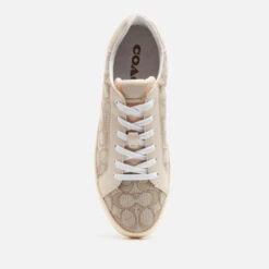 Coach Women's Lowline Jacquard Trainers - Stone/Chalk -Vans Shoes Shop 12908905 1344875693240798