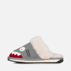 EMU Australia Kids' Shark Slippers - Charcoal -Vans Shoes Shop 12945180 5464981717201863