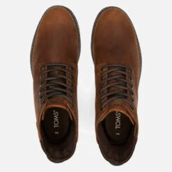 TOMS Men's Hillside Water Resistant Lace Up Boots - Brown -Vans Shoes Shop 12946225 1804891960539036