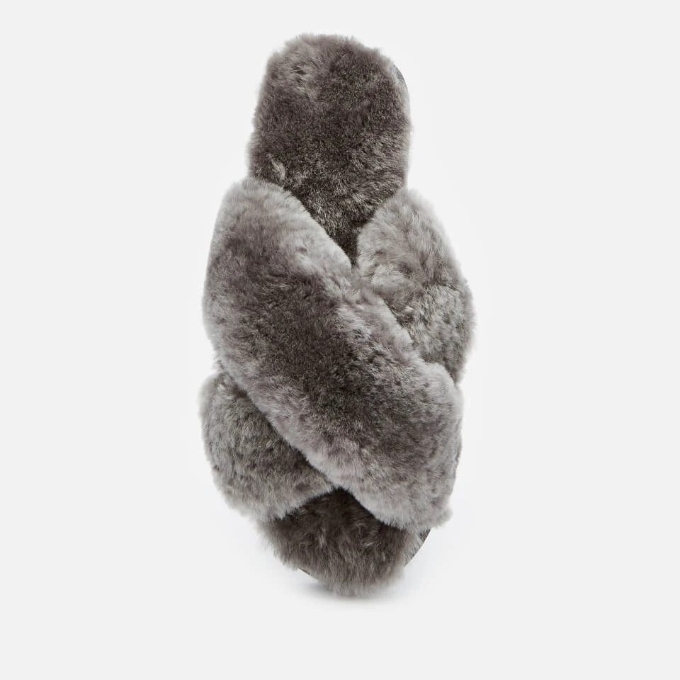 EMU Australia Women's Mayberry Sheepskin Cross Front Slippers - Charcoal 3 EMU Australia Women's Mayberry Sheepskin Cross Front Slippers - Charcoal - Image 3