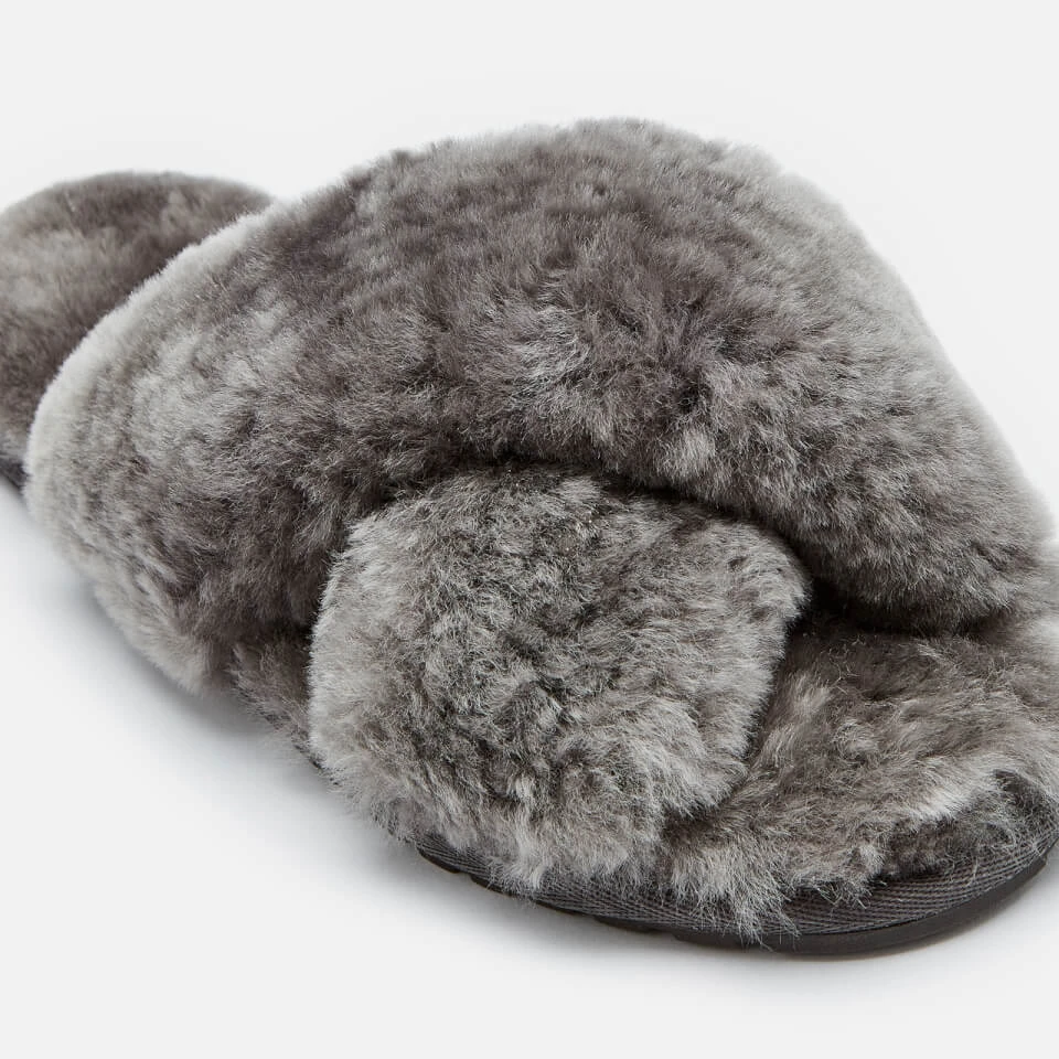 EMU Australia Women's Mayberry Sheepskin Cross Front Slippers - Charcoal 4 EMU Australia Women's Mayberry Sheepskin Cross Front Slippers - Charcoal - Image 4
