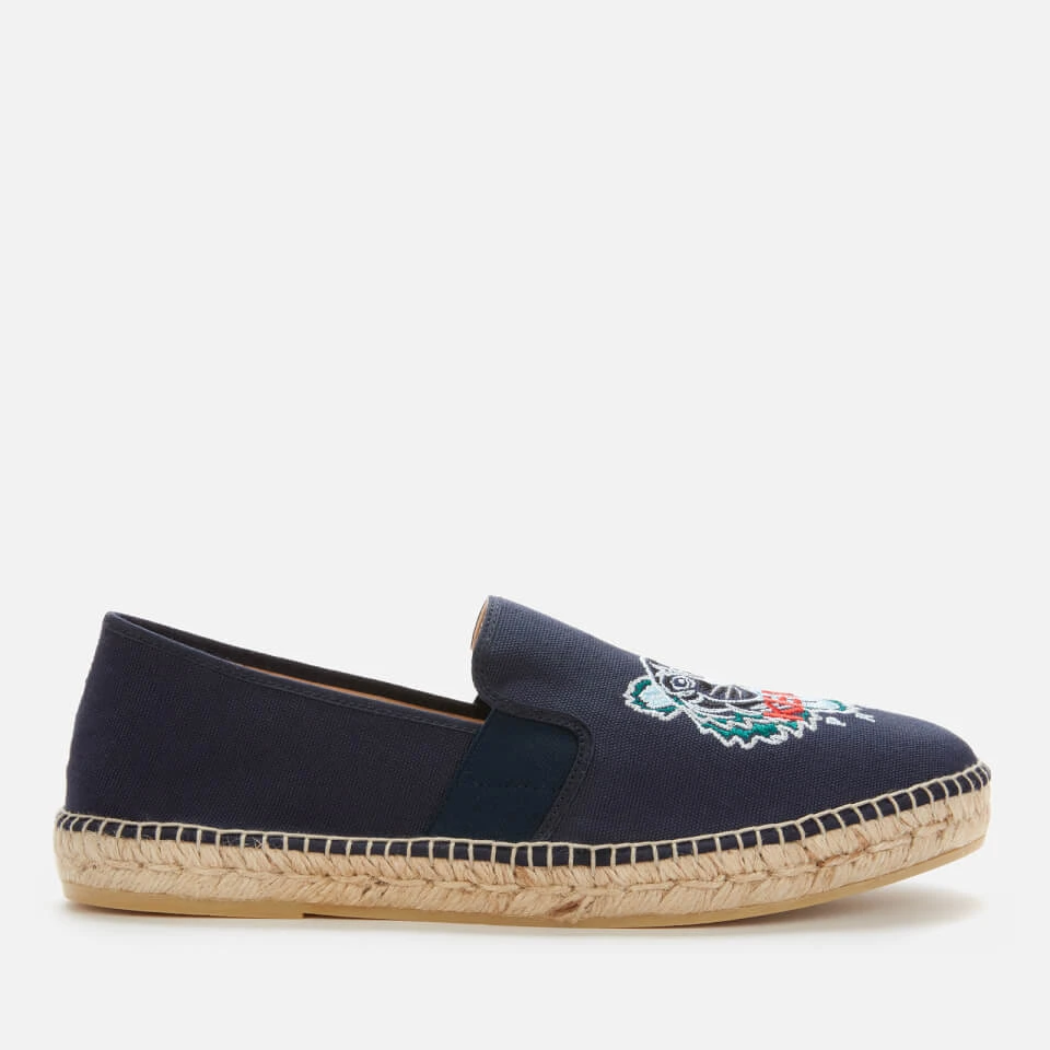 KENZO Men's Organic Canvas Elastic Tiger Espadrilles - Navy Blue 1 KENZO Men's Organic Canvas Elastic Tiger Espadrilles - Navy Blue