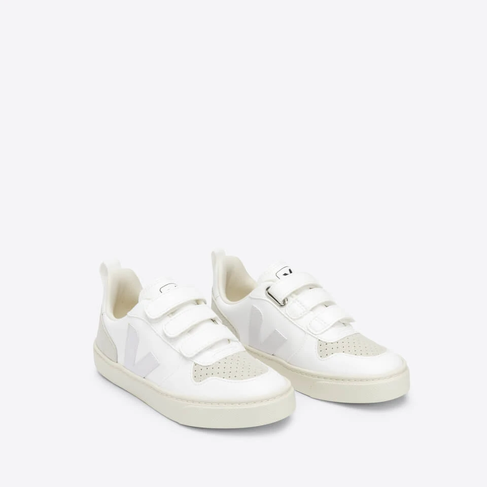 Veja Kids' V-10 Velcro Trainers - White Natural 3 Veja Kids' V-10 Velcro Trainers - White Natural - Image 3